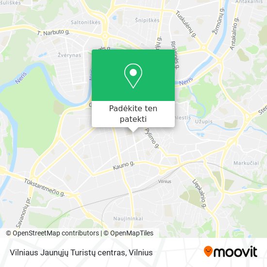 Vilniaus Jaunųjų Turistų centras žemėlapis