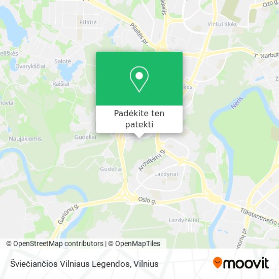 Šviečiančios Vilniaus Legendos žemėlapis