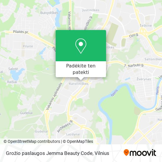 Grožio paslaugos Jemma Beauty Code žemėlapis