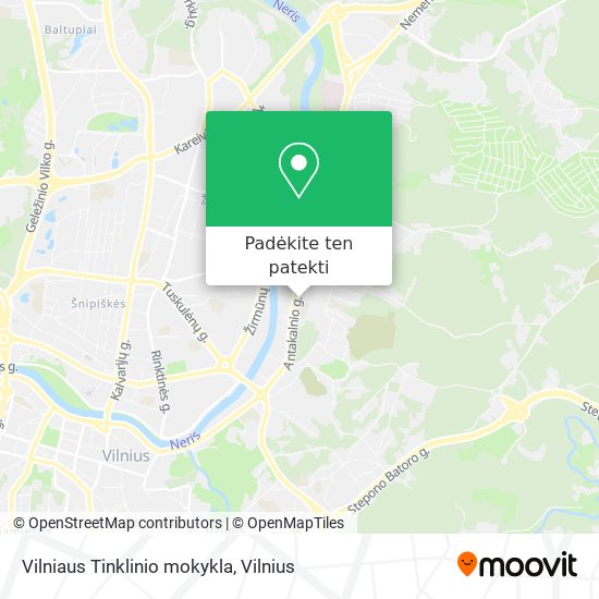 Vilniaus Tinklinio mokykla žemėlapis