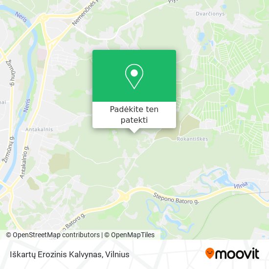 Iškartų Erozinis Kalvynas žemėlapis