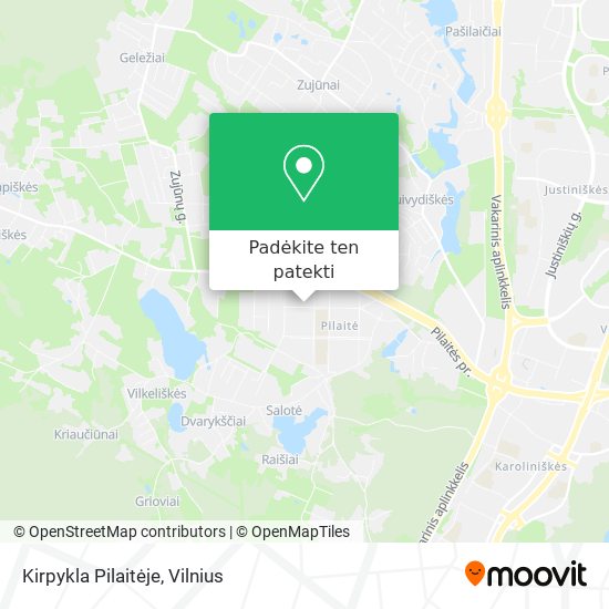 Kirpykla Pilaitėje žemėlapis
