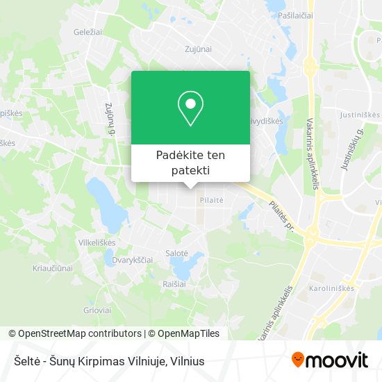 Šeltė - Šunų Kirpimas Vilniuje žemėlapis