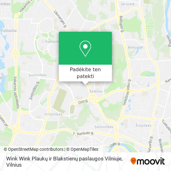 Wink Wink Plaukų ir Blakstienų paslaugos Vilniuje žemėlapis