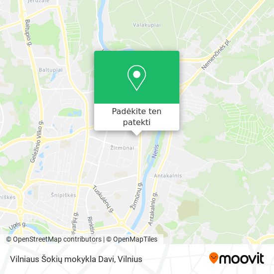 Vilniaus Šokių mokykla Davi žemėlapis