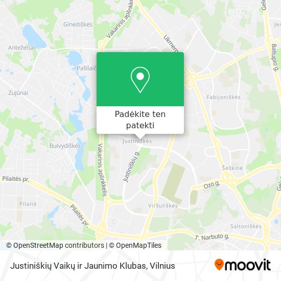 Justiniškių Vaikų ir Jaunimo Klubas žemėlapis