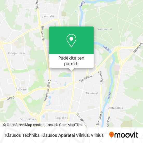 Klausos Technika, Klausos Aparatai Vilnius žemėlapis