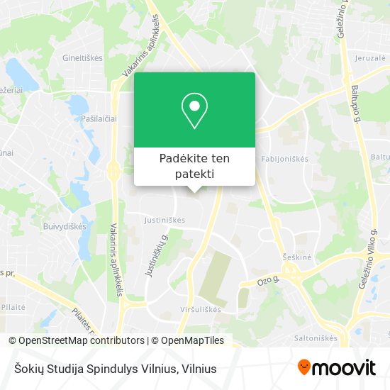 Šokių Studija Spindulys Vilnius žemėlapis