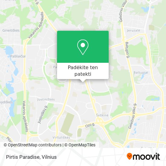 Pirtis Paradise žemėlapis