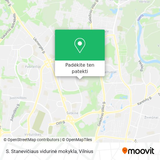 S. Stanevičiaus vidurinė mokykla žemėlapis
