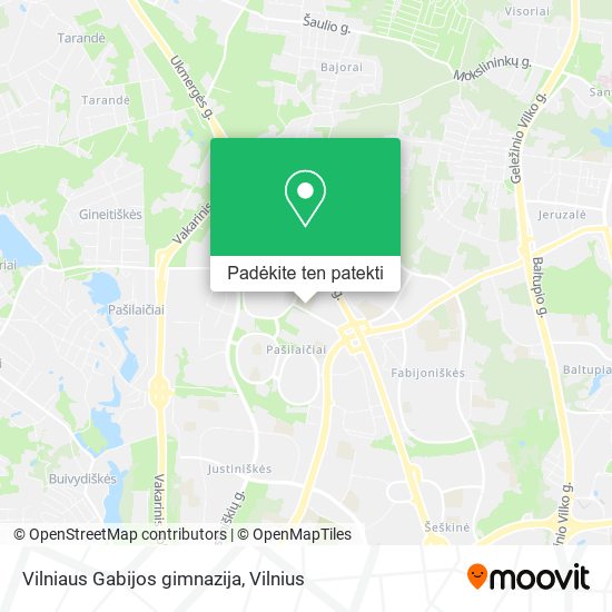 Vilniaus Gabijos gimnazija žemėlapis