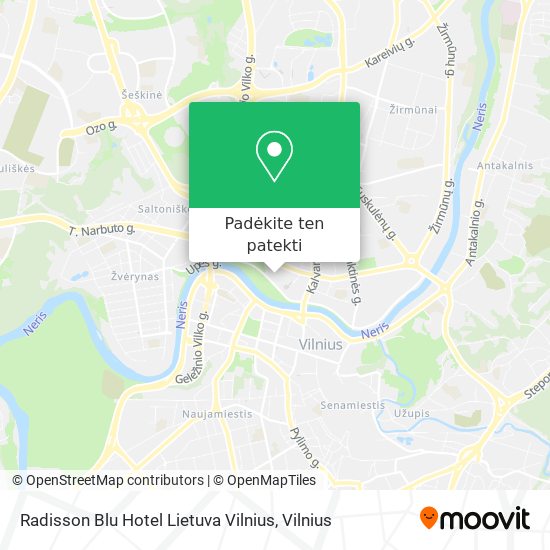 Radisson Blu Hotel Lietuva Vilnius žemėlapis