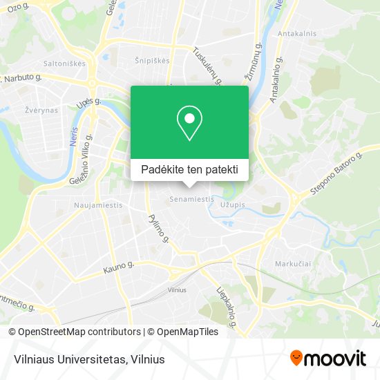 Vilniaus Universitetas žemėlapis