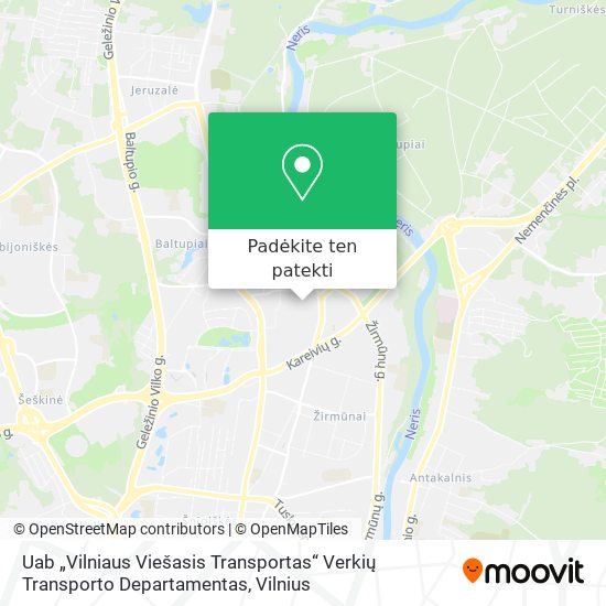 Uab „Vilniaus Viešasis Transportas“ Verkių Transporto Departamentas žemėlapis