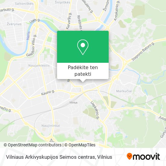Vilniaus Arkivyskupijos Seimos centras žemėlapis