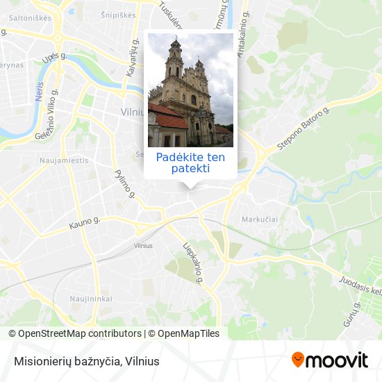 Misionierių bažnyčia žemėlapis