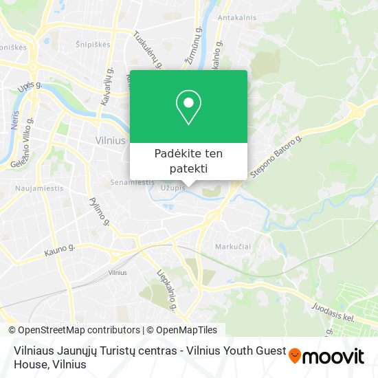 Vilniaus Jaunųjų Turistų centras - Vilnius Youth Guest House žemėlapis