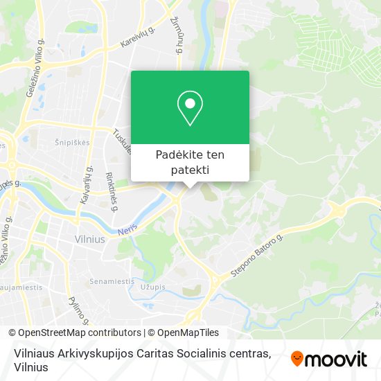 Vilniaus Arkivyskupijos Caritas Socialinis centras žemėlapis