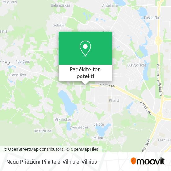 Nagų Priežiūra Pilaitėje, Vilniuje žemėlapis