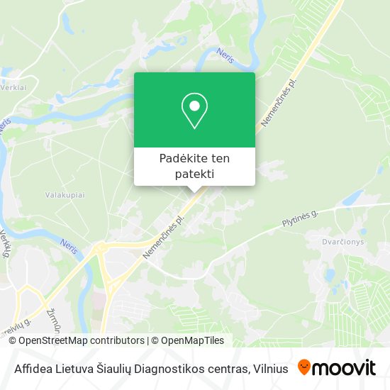 Affidea Lietuva Šiaulių Diagnostikos centras žemėlapis