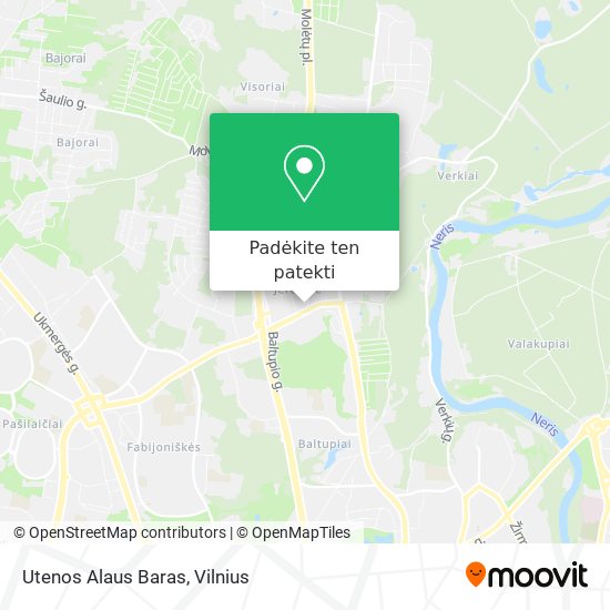 Utenos Alaus Baras žemėlapis