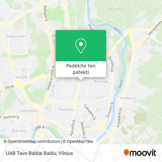 UAB Tavo Baldai Baldu žemėlapis