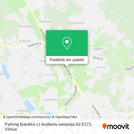 Parking Bukiškis Lt-Avižieniu seniunija A2 E272 žemėlapis