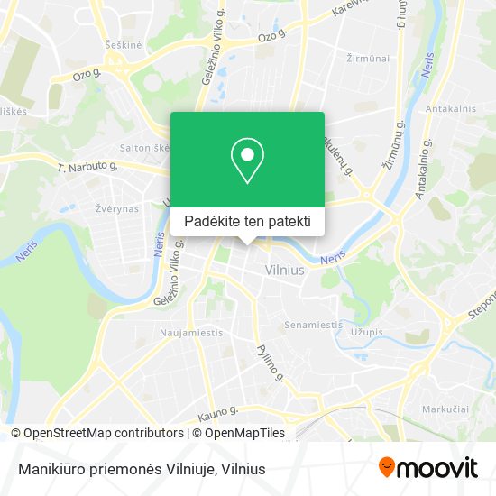 Manikiūro priemonės Vilniuje žemėlapis