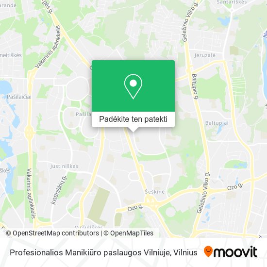 Profesionalios Manikiūro paslaugos Vilniuje žemėlapis