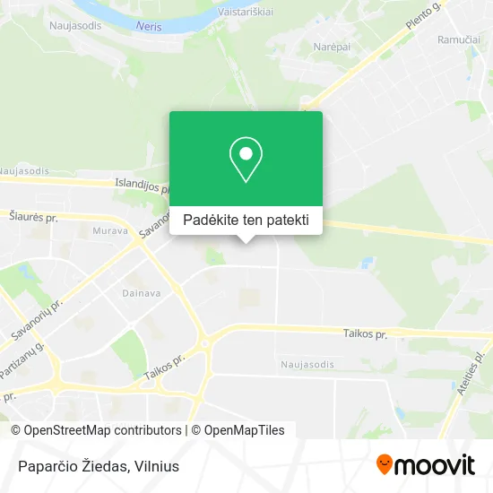 Paparčio Žiedas žemėlapis