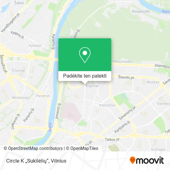 Circle K „Sukilėlių“ žemėlapis