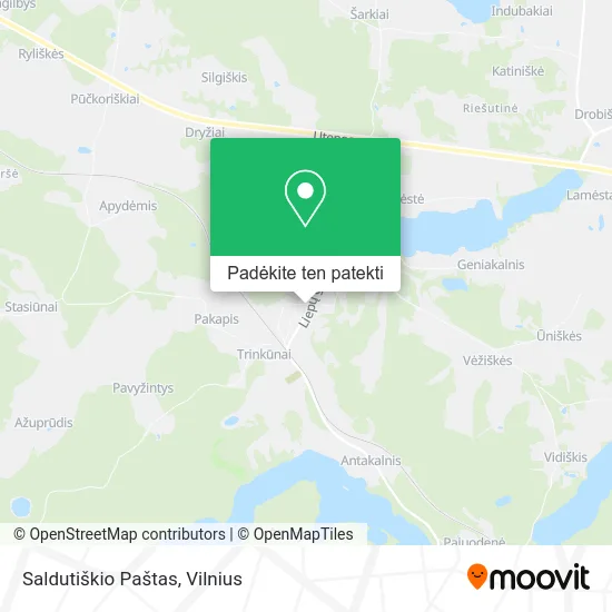 Saldutiškio Paštas žemėlapis
