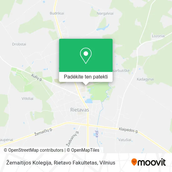 Žemaitijos Kolegija, Rietavo Fakultetas žemėlapis