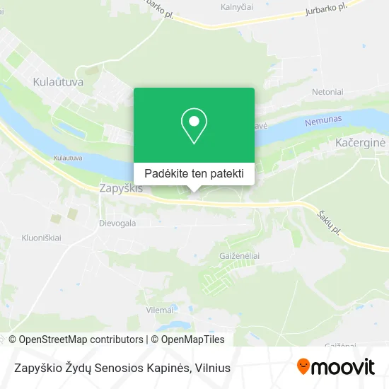 Zapyškio Žydų Senosios Kapinės žemėlapis