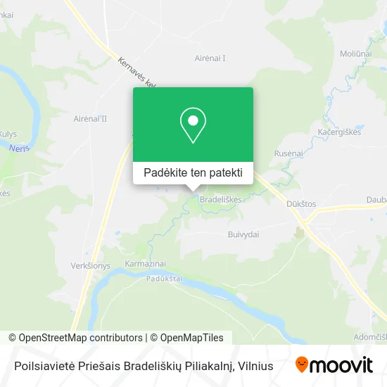 Poilsiavietė Priešais Bradeliškių Piliakalnį žemėlapis