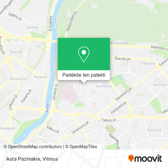 Asta Pazniakie žemėlapis