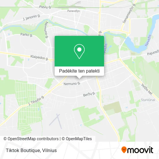 Tiktok Boutique žemėlapis