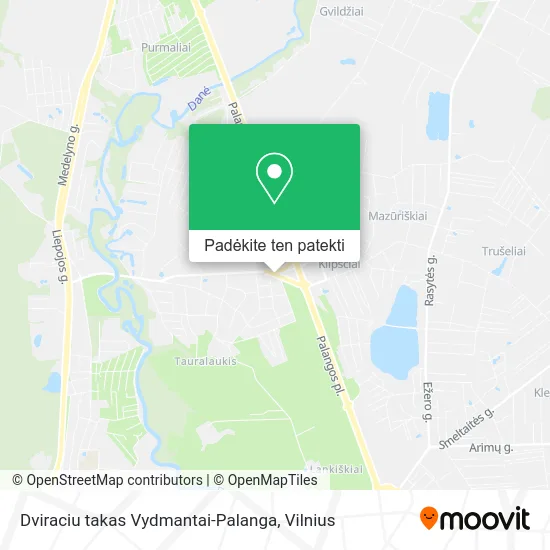 Dviraciu takas Vydmantai-Palanga žemėlapis