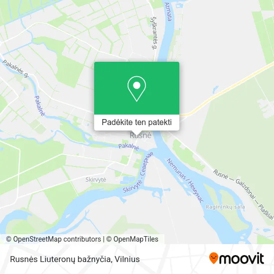 Rusnės Liuteronų bažnyčia žemėlapis