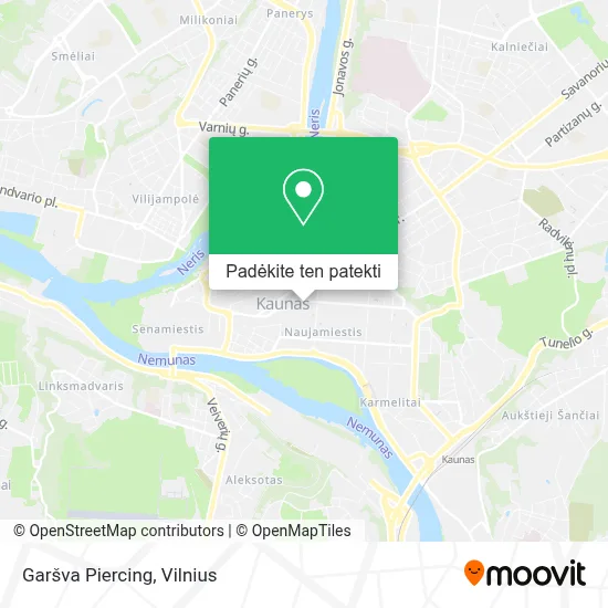 Garšva Piercing žemėlapis