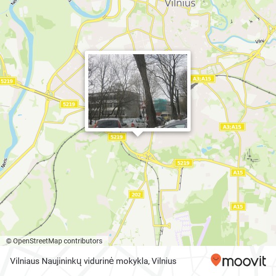 Vilniaus Naujininkų vidurinė mokykla žemėlapis