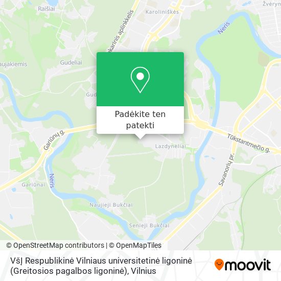VšĮ Respublikinė Vilniaus universitetinė ligoninė (Greitosios pagalbos ligoninė) žemėlapis