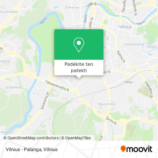 Vilnius - Palanga žemėlapis