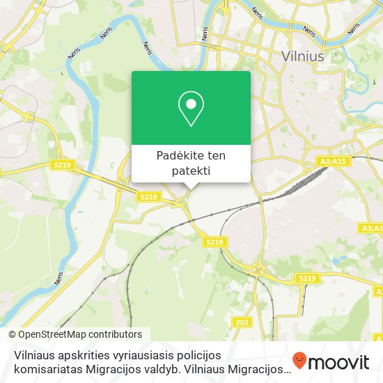 Vilniaus apskrities vyriausiasis policijos komisariatas Migracijos valdyb. Vilniaus Migracijos vald žemėlapis