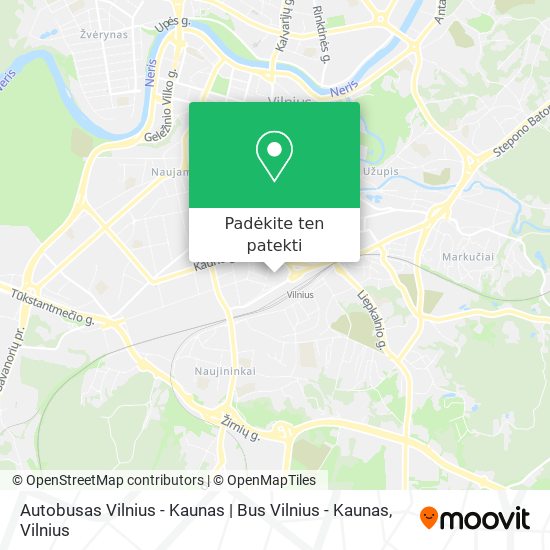 Autobusas Vilnius - Kaunas | Bus Vilnius -  Kaunas žemėlapis