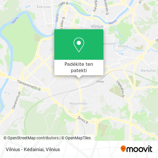 Vilnius - Kėdainiai žemėlapis