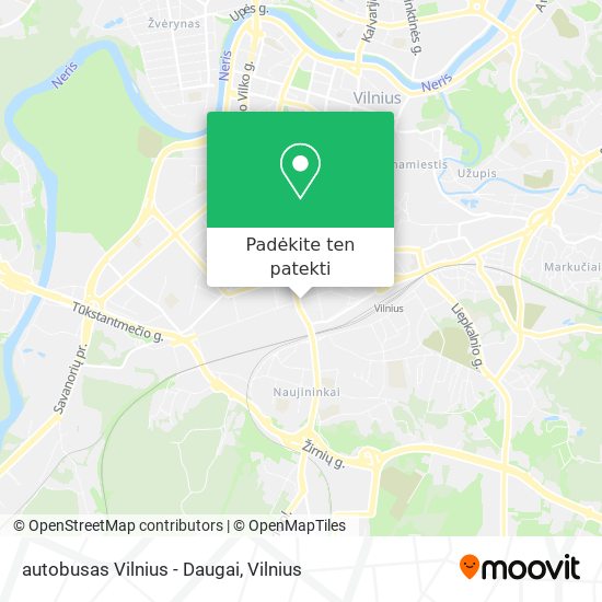 autobusas Vilnius - Daugai žemėlapis