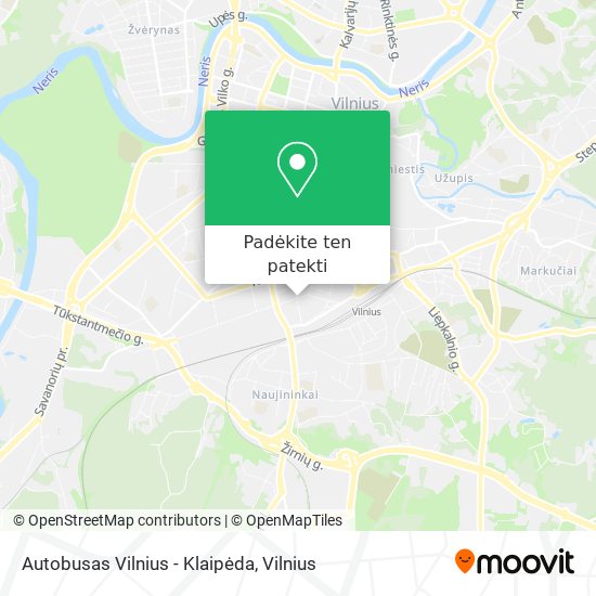 Autobusas Vilnius - Klaipėda žemėlapis