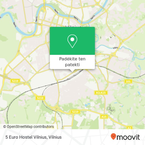 5 Euro Hostel Vilnius žemėlapis