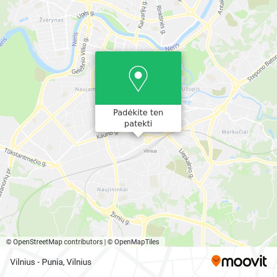 Vilnius - Punia žemėlapis